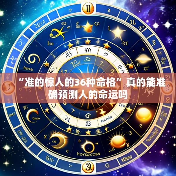 “准的惊人的36种命格”真的能准确预测人的命运吗