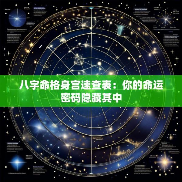 八字命格身宫速查表：你的命运密码隐藏其中