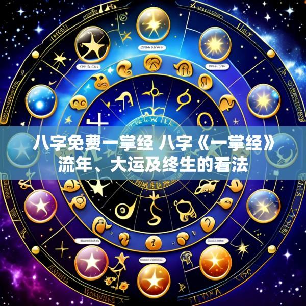 八字免费一掌经 八字《一掌经》流年、大运及终生的看法