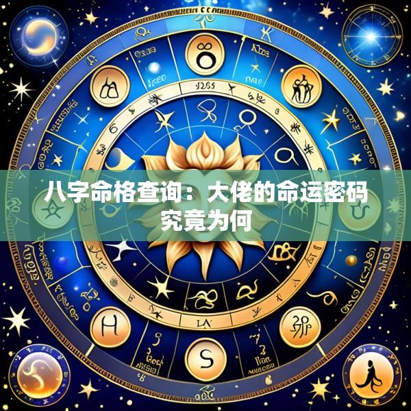 八字命格查询：大佬的命运密码究竟为何