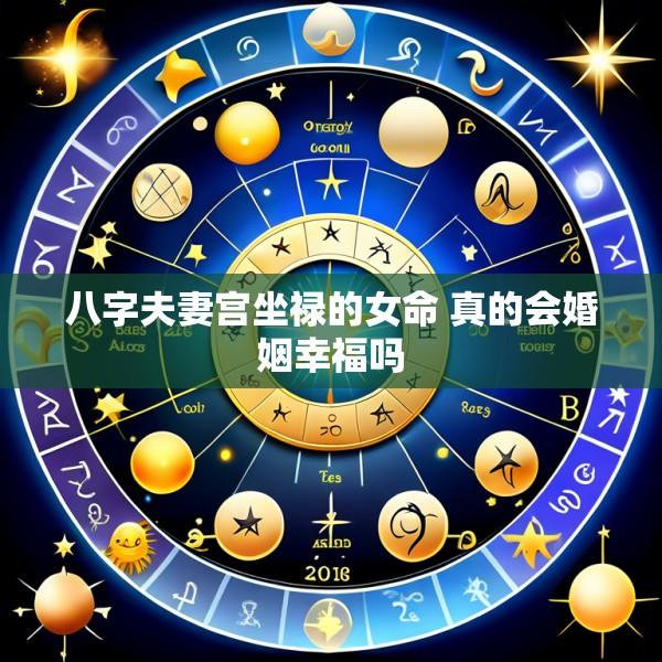 八字夫妻宫坐禄的女命 真的会婚姻幸福吗