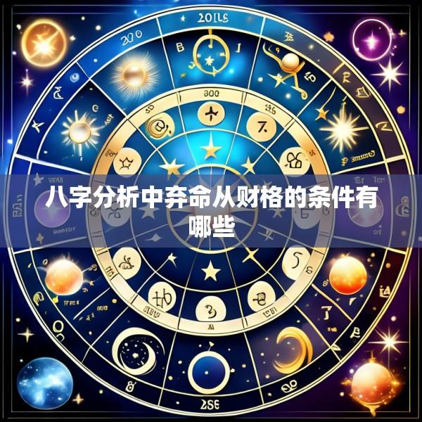 八字分析中弃命从财格的条件有哪些