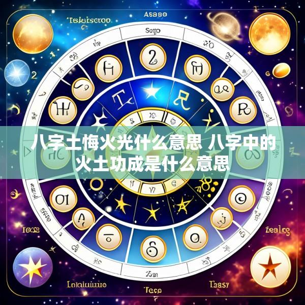 八字土悔火光什么意思 八字中的火土功成是什么意思