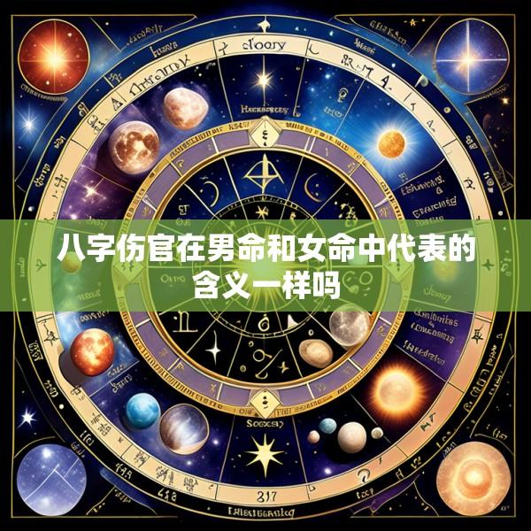 八字伤官在男命和女命中代表的含义一样吗