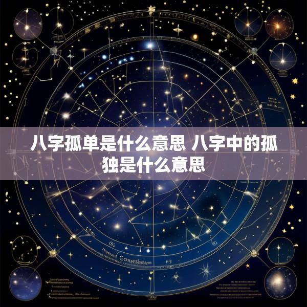 八字孤单是什么意思 八字中的孤独是什么意思