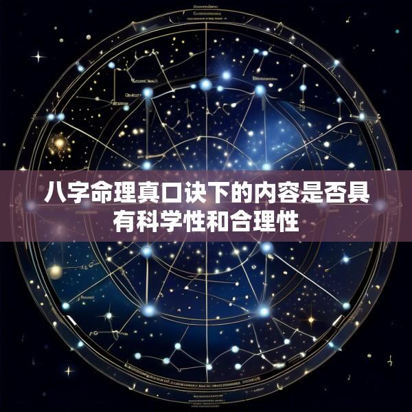 八字命理真口诀下的内容是否具有科学性和合理性