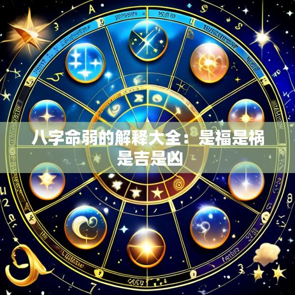八字命弱的解释大全：是福是祸 是吉是凶