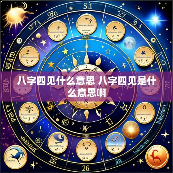 八字四见什么意思 八字四见是什么意思啊