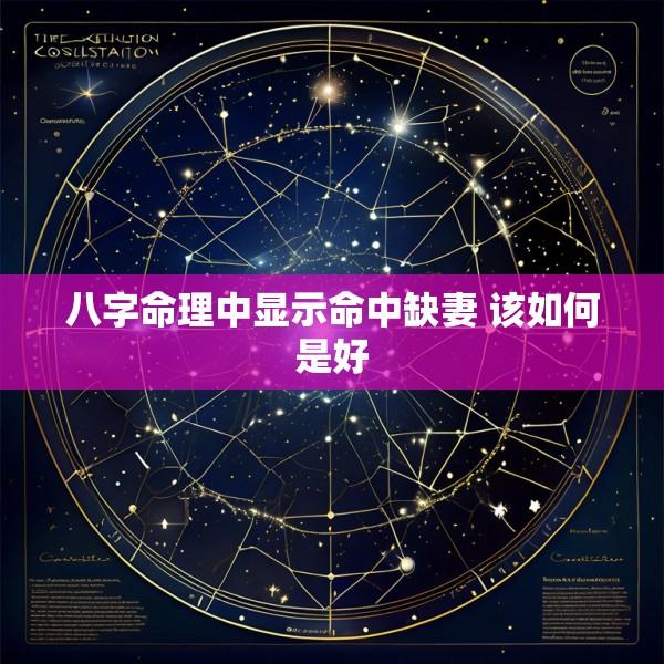八字命理中显示命中缺妻 该如何是好