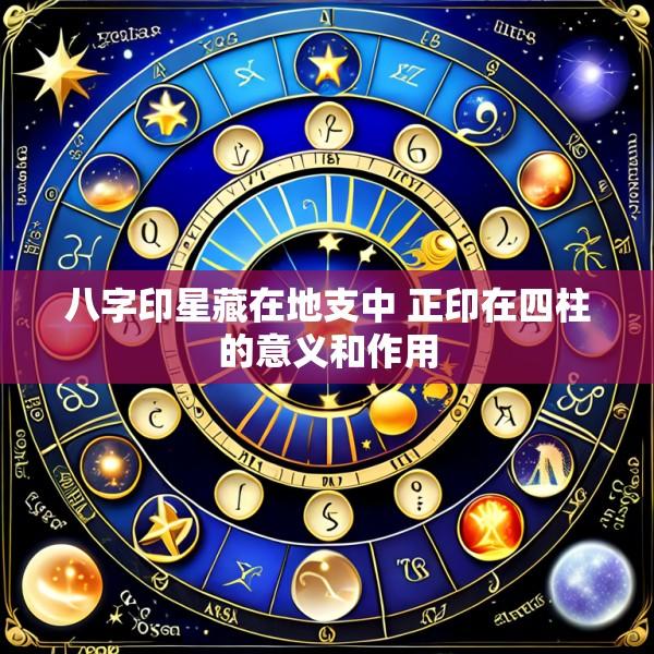 八字印星藏在地支中 正印在四柱的意义和作用