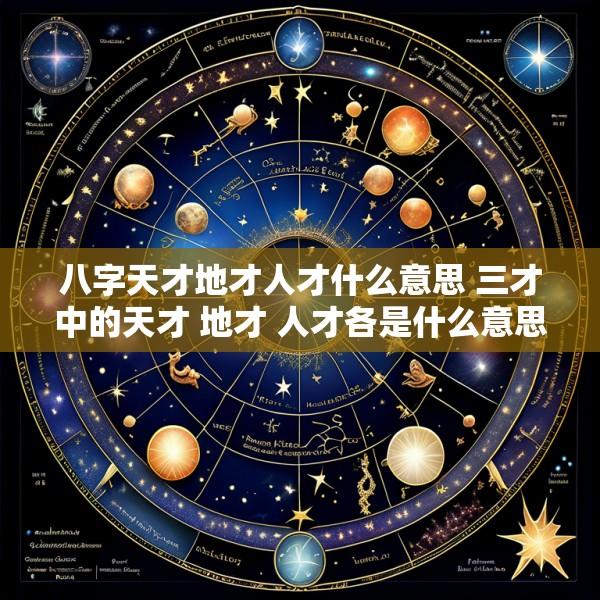 八字天才地才人才什么意思 三才中的天才 地才 人才各是什么意思