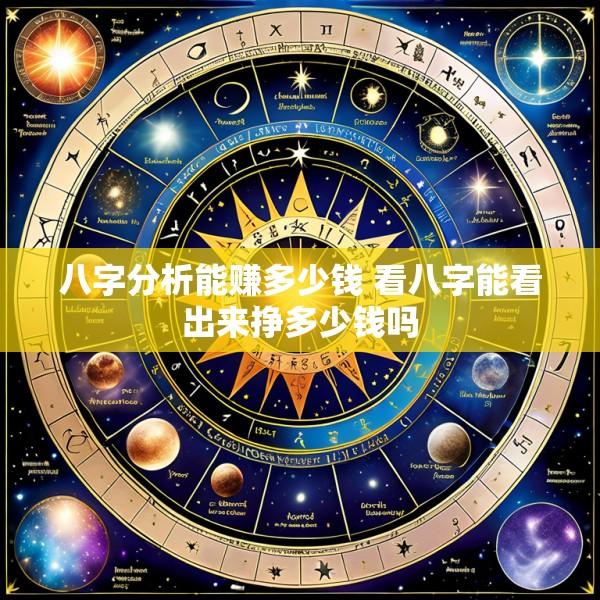 八字分析能赚多少钱 看八字能看出来挣多少钱吗