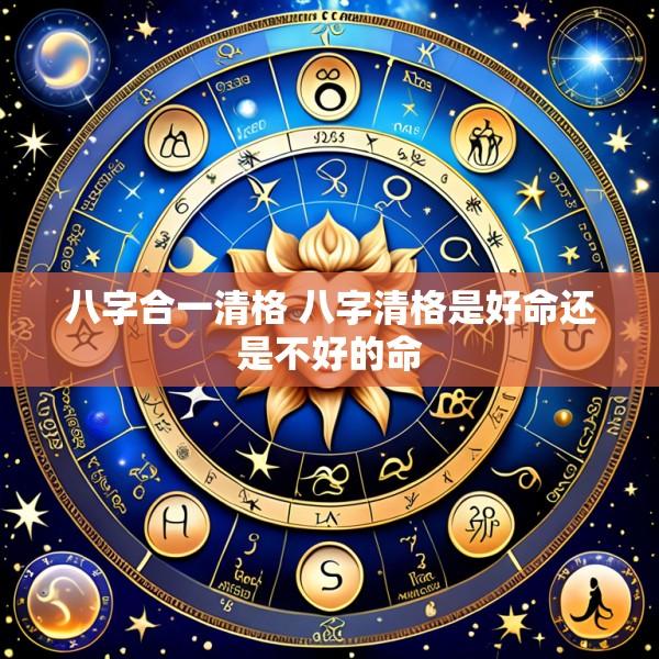 八字合一清格 八字清格是好命还是不好的命
