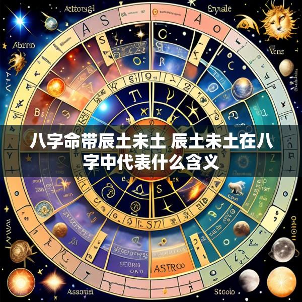 八字命带辰土未土 辰土未土在八字中代表什么含义