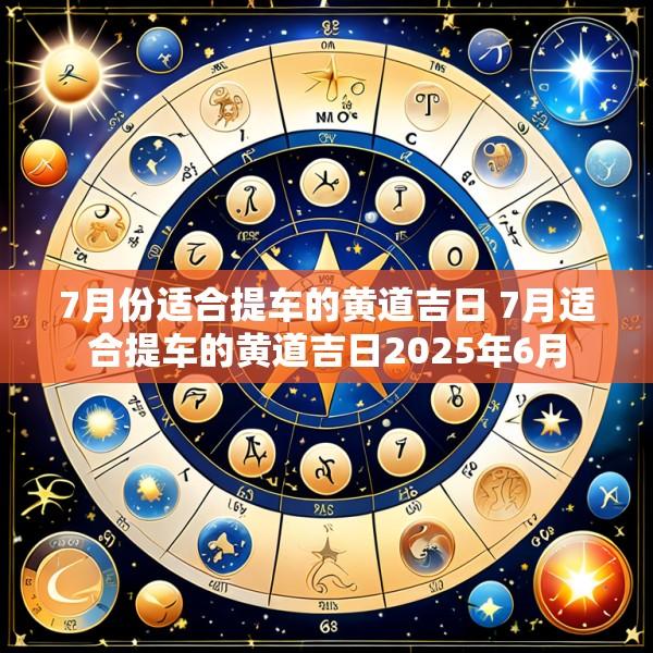 7月份适合提车的黄道吉日 7月适合提车的黄道吉日2025年6月
