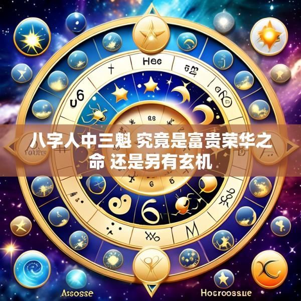 八字人中三魁 究竟是富贵荣华之命 还是另有玄机