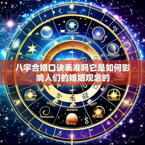 八字合婚口诀表准吗它是如何影响人们的婚姻观念的