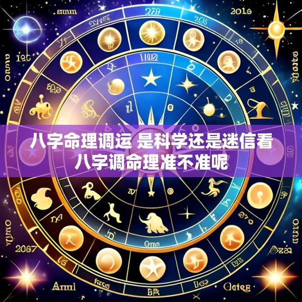 八字命理调运 是科学还是迷信看八字调命理准不准呢