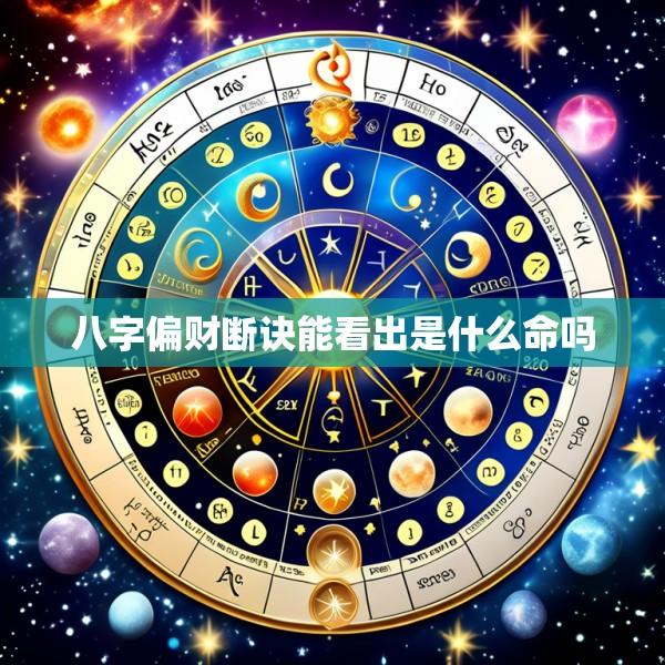 八字偏财断诀能看出是什么命吗