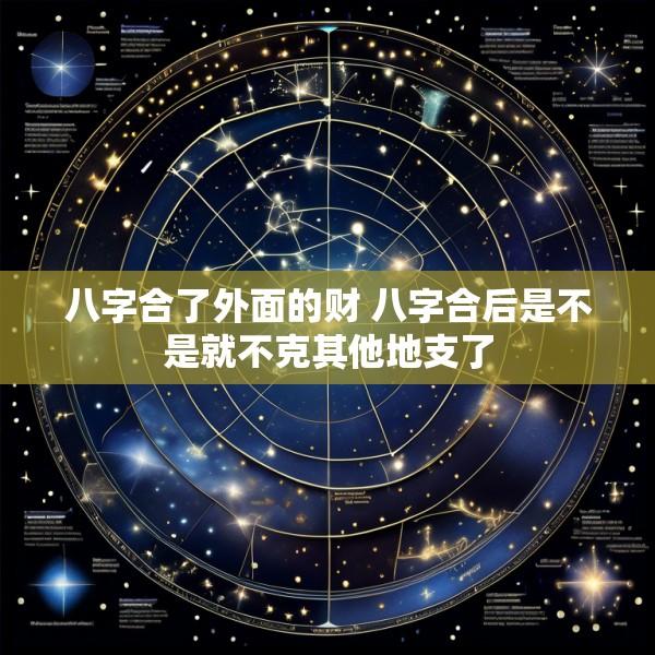八字合了外面的财 八字合后是不是就不克其他地支了