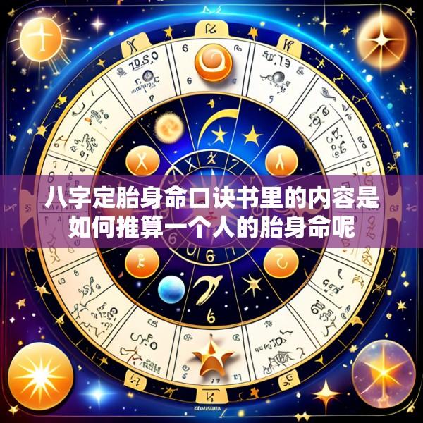 八字定胎身命口诀书里的内容是如何推算一个人的胎身命呢