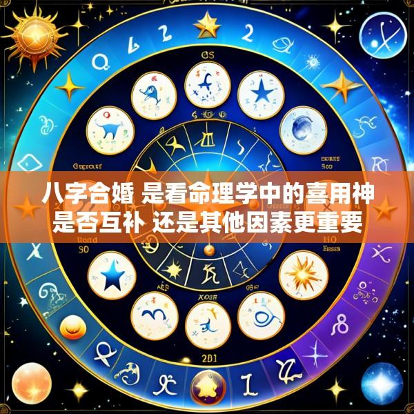 八字合婚 是看命理学中的喜用神是否互补 还是其他因素更重要