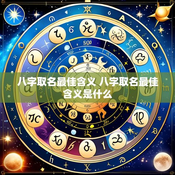 八字取名最佳含义 八字取名最佳含义是什么
