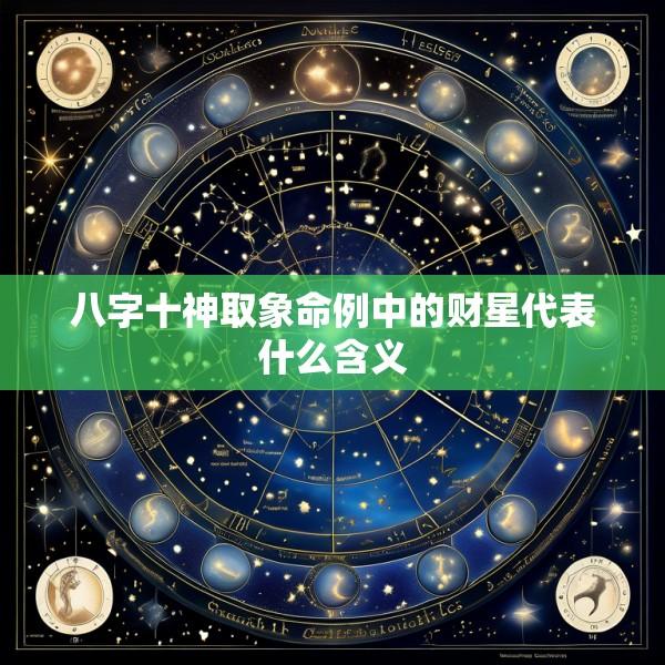 八字十神取象命例中的财星代表什么含义