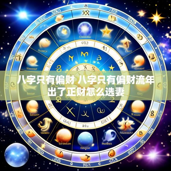 八字只有偏财 八字只有偏财流年出了正财怎么选妻