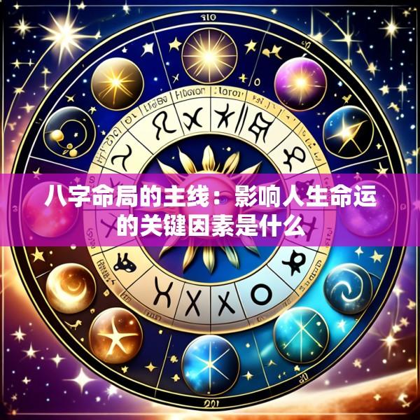 八字命局的主线：影响人生命运的关键因素是什么