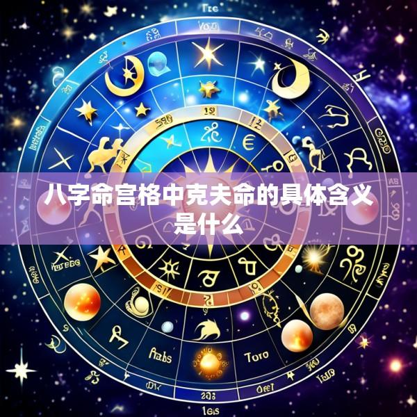 八字命宫格中克夫命的具体含义是什么