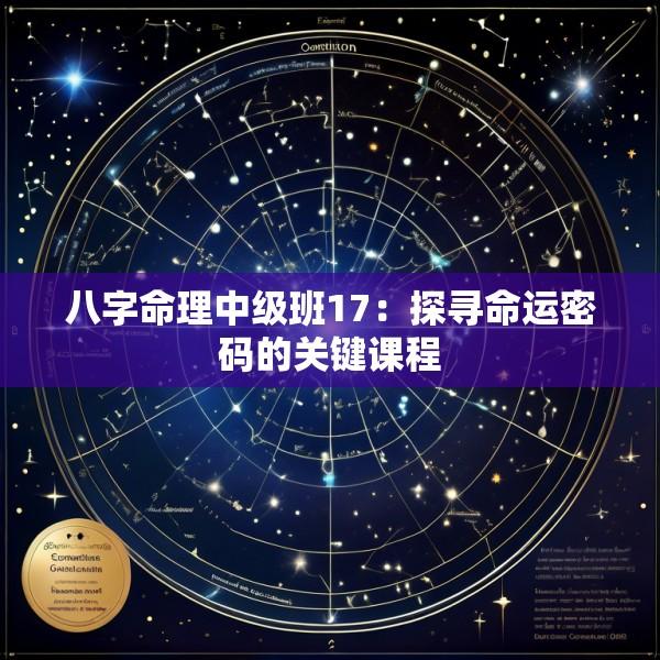 八字命理中级班17：探寻命运密码的关键课程