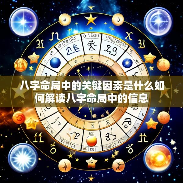 八字命局中的关键因素是什么如何解读八字命局中的信息