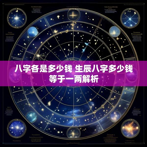 八字各是多少钱 生辰八字多少钱等于一两解析