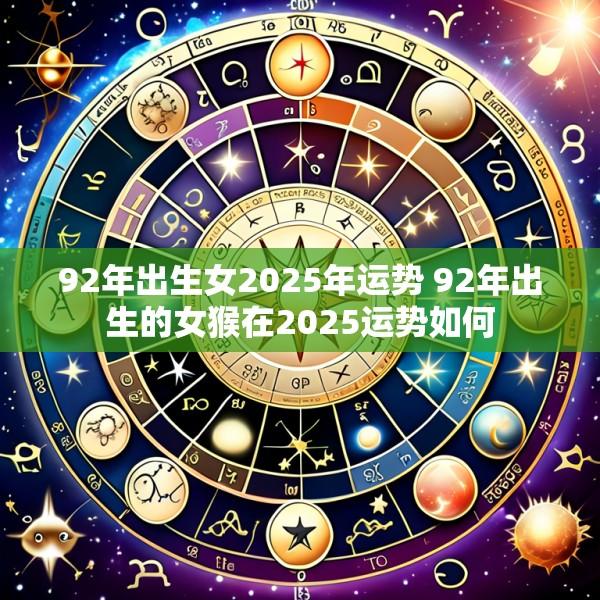 92年出生女2025年运势 92年出生的女猴在2025运势如何