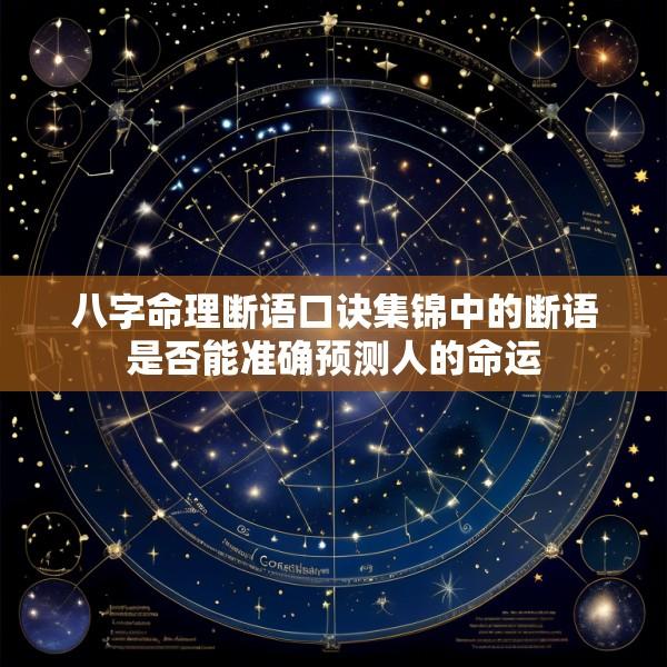 八字命理断语口诀集锦中的断语是否能准确预测人的命运