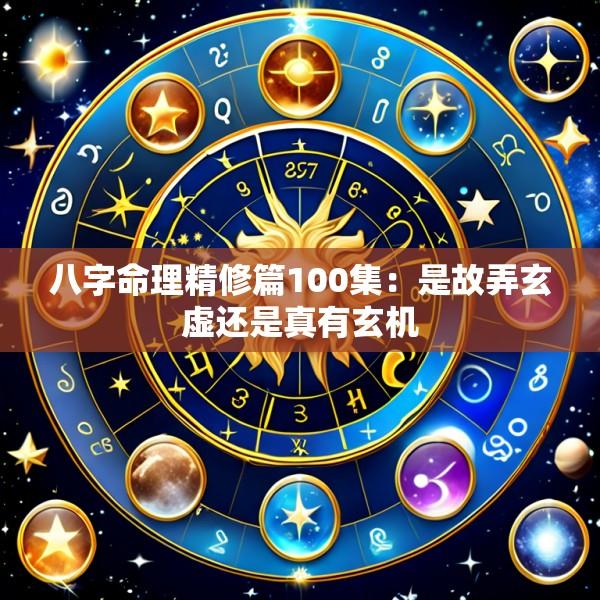 八字命理精修篇100集：是故弄玄虚还是真有玄机