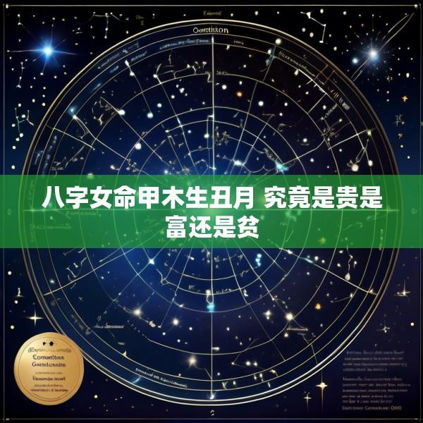 八字女命甲木生丑月 究竟是贵是富还是贫
