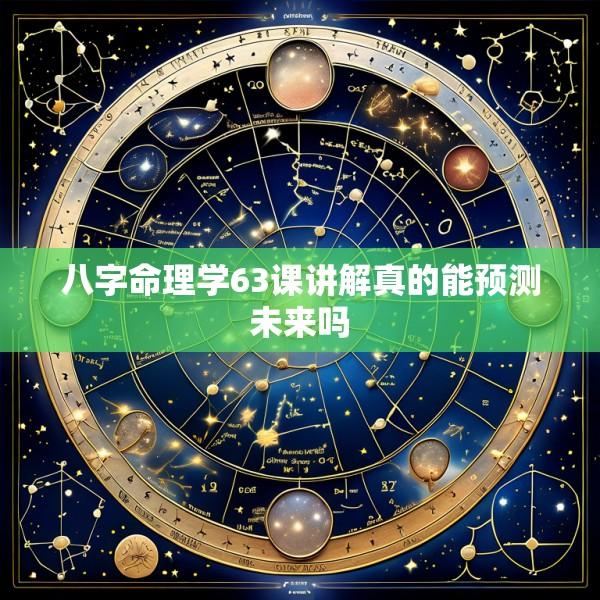 八字命理学63课讲解真的能预测未来吗