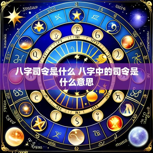八字司令是什么 八字中的司令是什么意思
