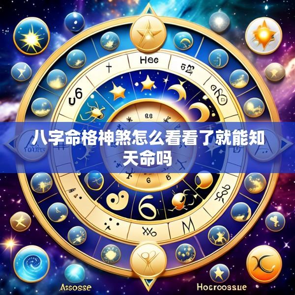 八字命格神煞怎么看看了就能知天命吗