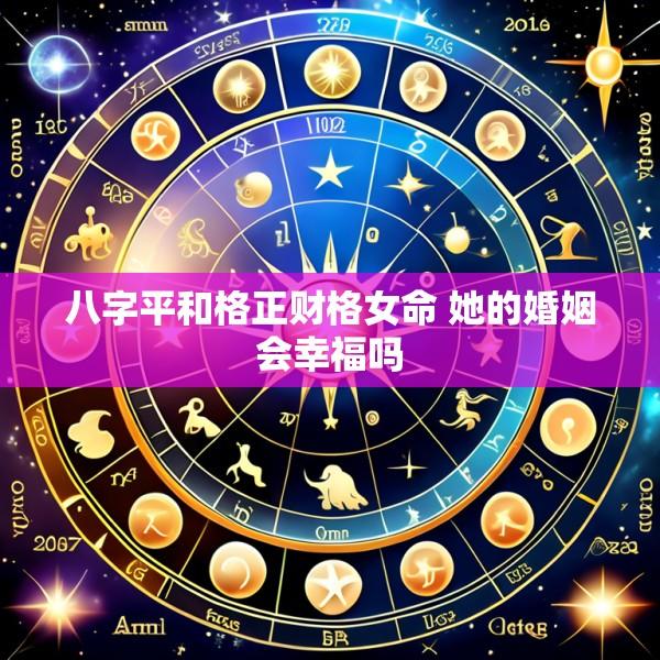 八字平和格正财格女命 她的婚姻会幸福吗