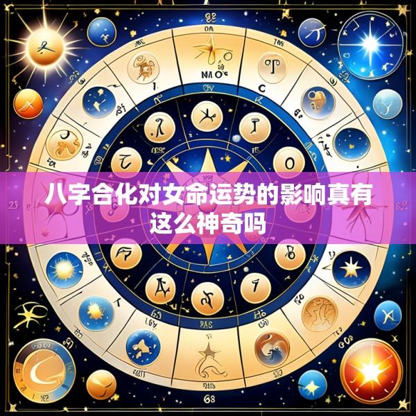 八字合化对女命运势的影响真有这么神奇吗