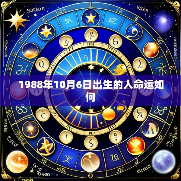 1988年10月6日出生的人命运如何