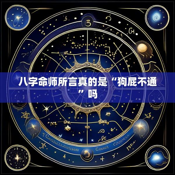 八字命师所言真的是“狗屁不通”吗