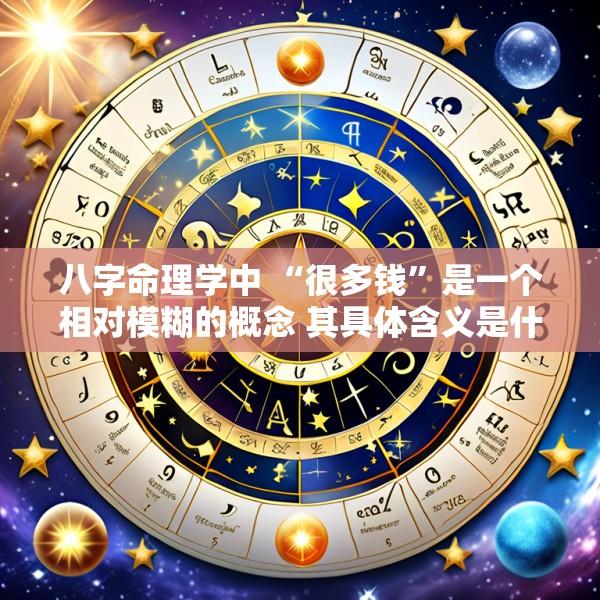 八字命理学中 “很多钱”是一个相对模糊的概念 其具体含义是什么