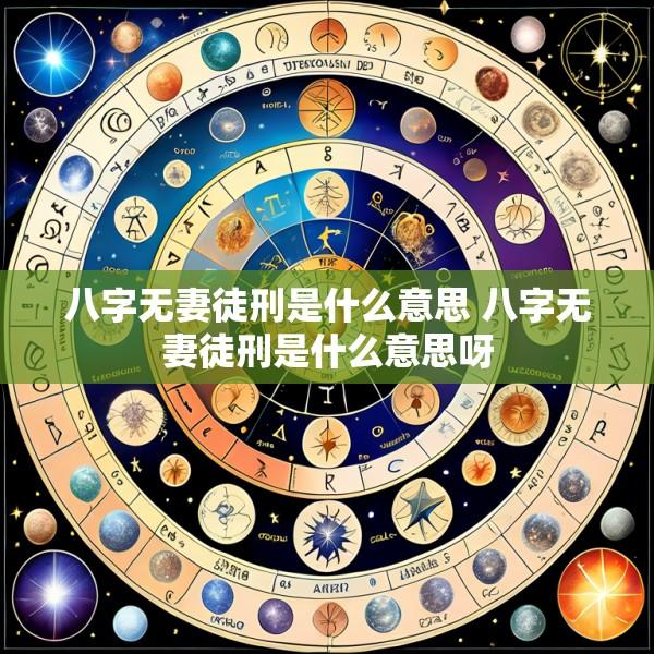 八字无妻徒刑是什么意思 八字无妻徒刑是什么意思呀