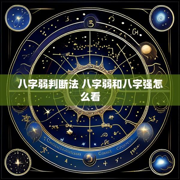 八字弱判断法 八字弱和八字强怎么看
