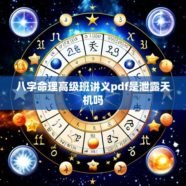 八字命理高级班讲义pdf是泄露天机吗