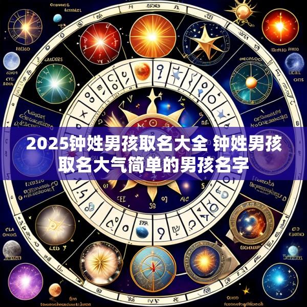 2025钟姓男孩取名大全 钟姓男孩取名大气简单的男孩名字